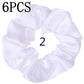 6pcs/lot Hair Scrunchies Bands Scrunchy Ties Ropes Ponytail Holder for Women or Girls Accessories Satin Headwear Solid 100 Color