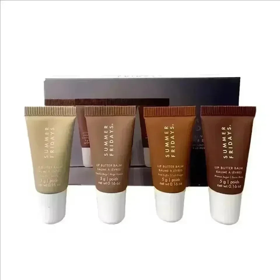 Summer Fridays Iced Coffee Lip Balm Mini Lip Gloss Set New Moisturizing Transparent Smooth Soft Tube Mirror Lipstick Lip Makeup
