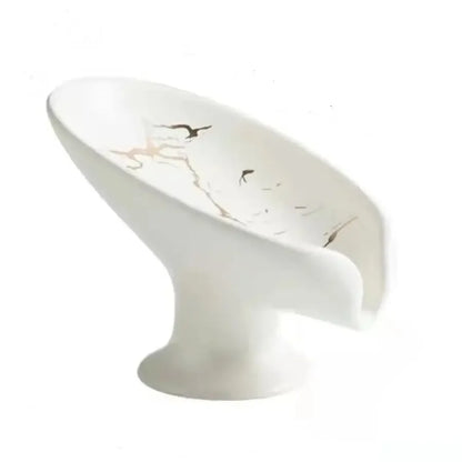 1PC Ceramic Leay Shower Soap Holder Bathroom and kitchen  Supplies Leaf Shape Box Water Guide Hole Dish Storage Plate