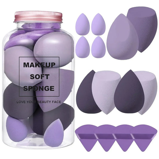 12/14-Pcs Makeup Sponge Blender Set with Storage Bottle