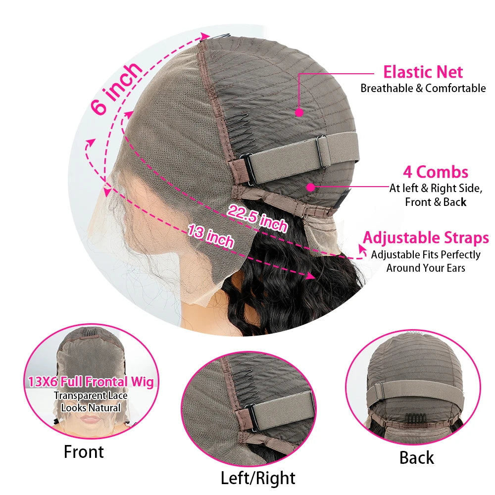 13x6 HD Lace Front Wig – Chocolate Brown Body Wave (46 Inch, 200% Density)