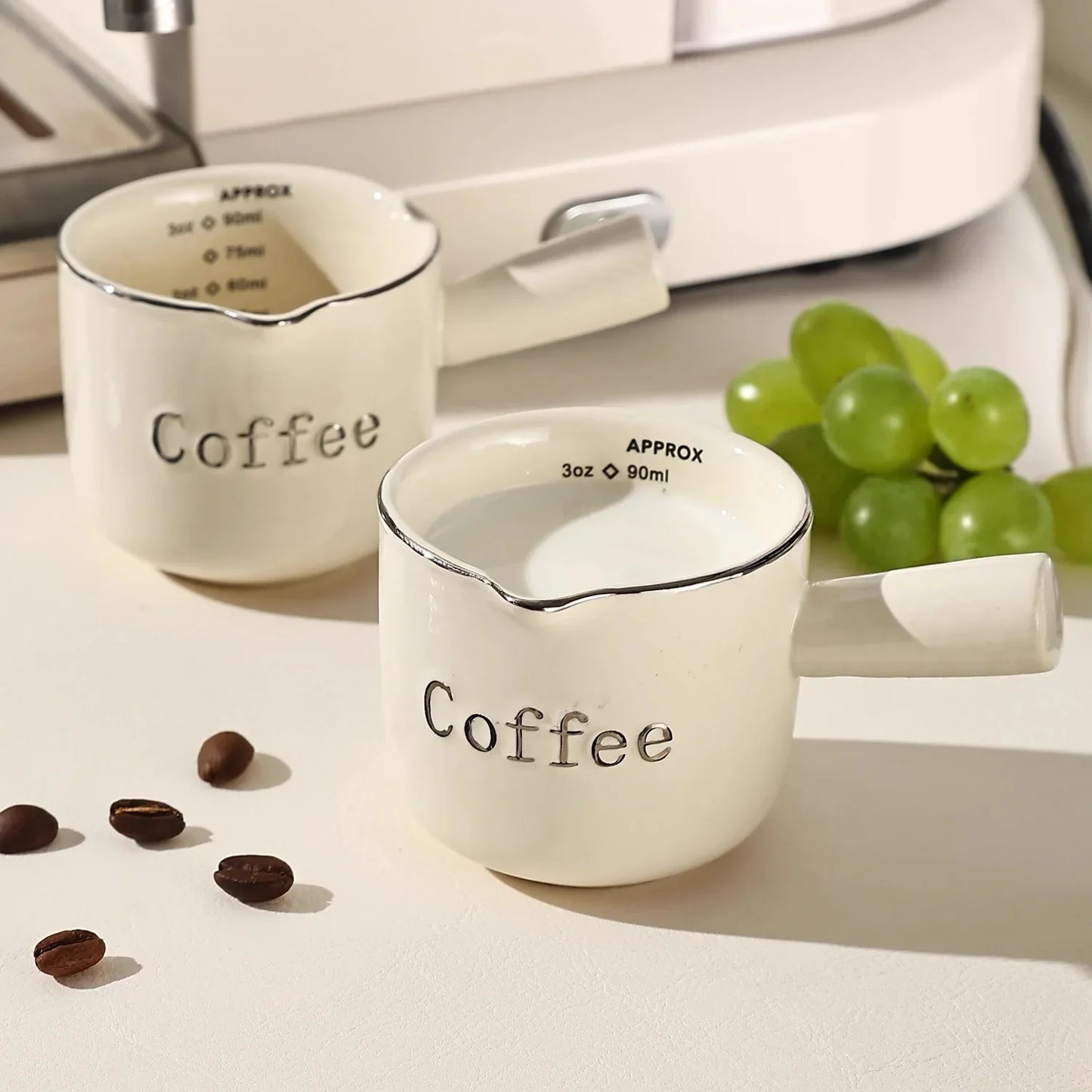 90ML Ceramics Coffee Cup With Handle Household Small Counting Cup Milk Coffe Tea Mug Espresso Cups Coffeeware Teaware