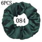 6pcs/lot Hair Scrunchies Bands Scrunchy Ties Ropes Ponytail Holder for Women or Girls Accessories Satin Headwear Solid 100 Color