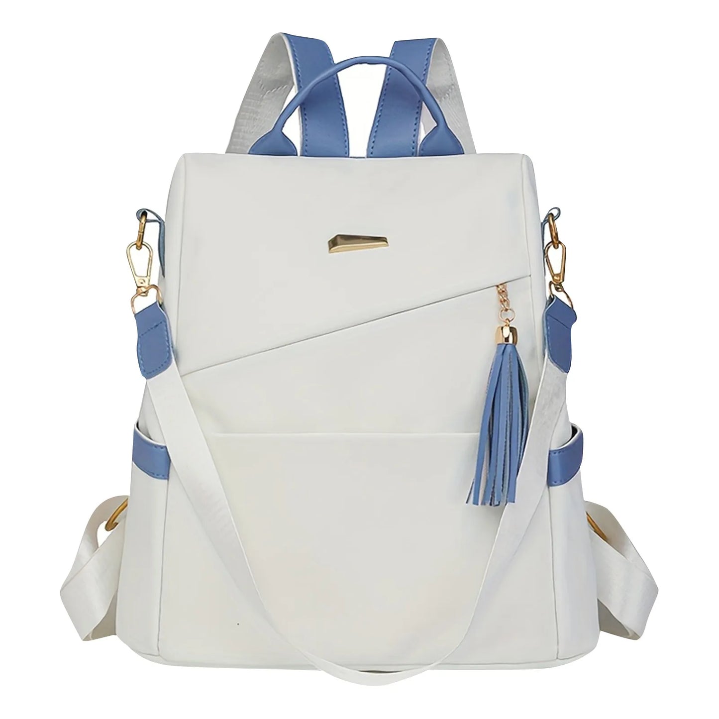 2025 Oxford Cloth Stitching Women'S Backpack Anti-Theft Back Zipper Girls Schoolbag Casual Travel Double Shoulder Backpack