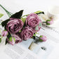 1 Bundle Artificial Roses Flowers Silk Peony Bouquet Home Decoration Accessorie Wedding Party Scrapbook Fake Plants Diy Pompons