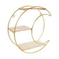 Floating Shelves for Wall-3 Tier Decorative Geometric Circle Metal and Wood Decorative Wall Shelves, Bathroom Shelf Round Decor