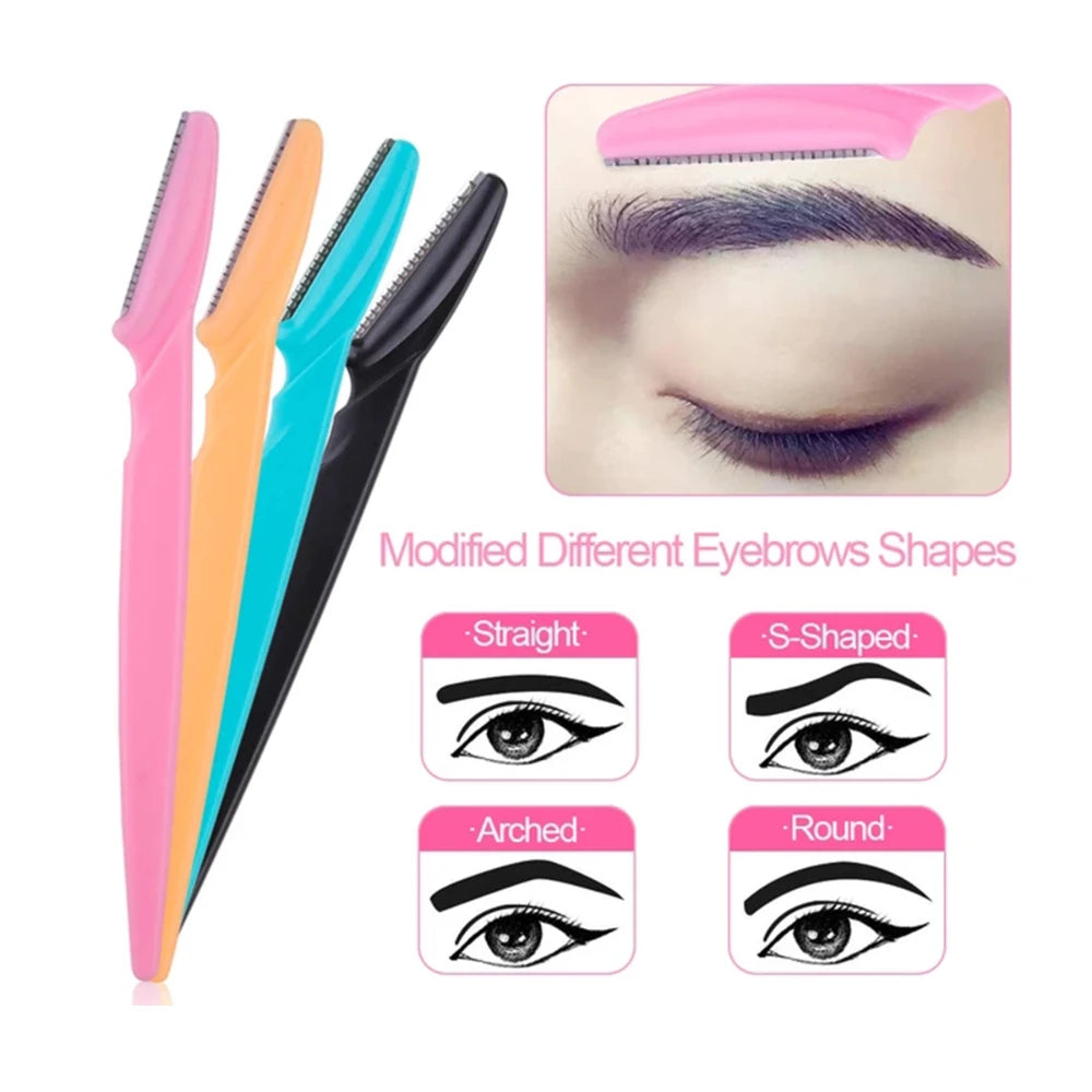 40/30/12/10 Pcs Random Color Set Multipurpose Eyebrow Razor Tools And Facial Razor With Precision Cover,Safety