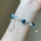 Niche Design Star Chain Tassel Bracelet for Women Fantasy Blue Crystal Beads Elastic Rope Bracelet Best Friend Jewelry Gifts