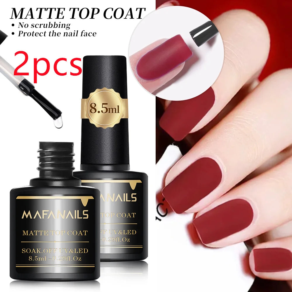 2PCS 8.5ml Base & Top Coat Gel Nail Polish Set