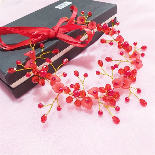 New Fashion Imitated Pearl Crowns Girls Bridal Wedding Headband Floral Flower Headband for Girls Adult Bohemian Hair accessories