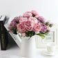 1 Bundle Artificial Roses Flowers Silk Peony Bouquet Home Decoration Accessorie Wedding Party Scrapbook Fake Plants Diy Pompons