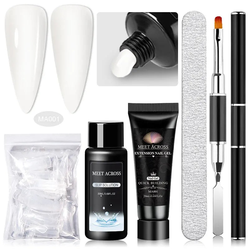 MEET ACROSS 5PCS/Set Nail Extension Gel Kit