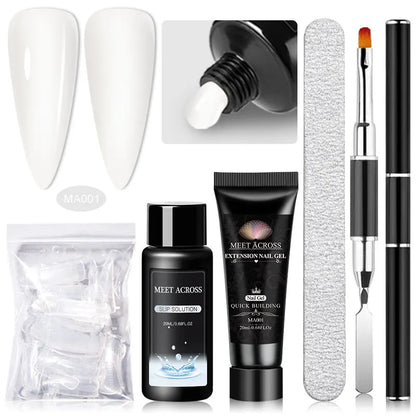 MEET ACROSS 5PCS/Set Nail Extension Gel Kit