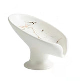 1PC Ceramic Leay Shower Soap Holder Bathroom and kitchen  Supplies Leaf Shape Box Water Guide Hole Dish Storage Plate