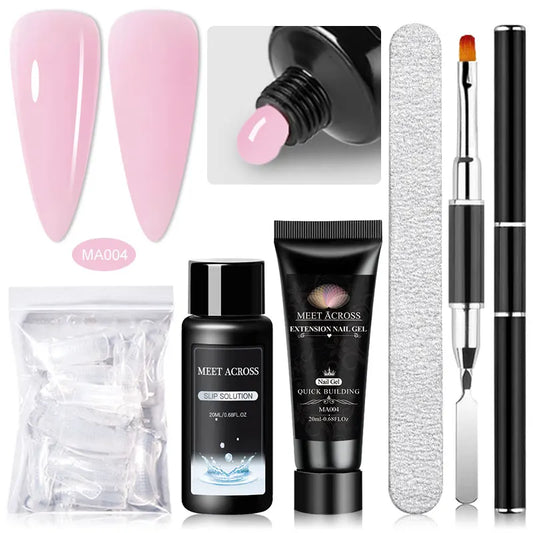 MEET ACROSS 5PCS/Set Nail Extension Gel Kit