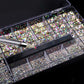 21-Grid Nail Art Rhinestone Set – Multi-Style Flat Bottom Glass Diamonds