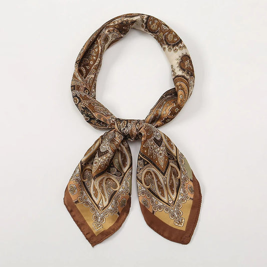 Square Silk Scarf With Horse Print For Women, Luxury Design, 70x70cm, Soft Satin Headband, Office Scarf, Hijab Gift