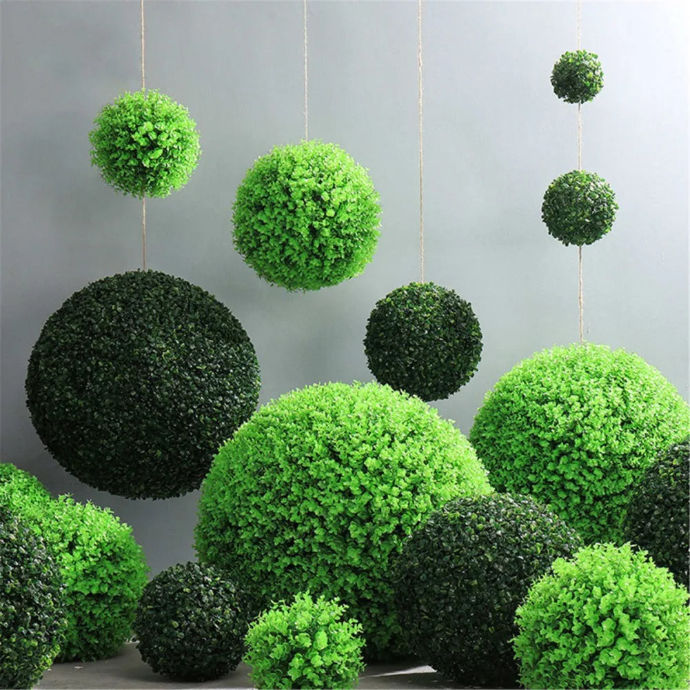 Eco-friendly Artificial Plant Ball Realistic Appearance Long-lasting Durability Indoor Or Outdoor Artificial Grass Dome Balls 18