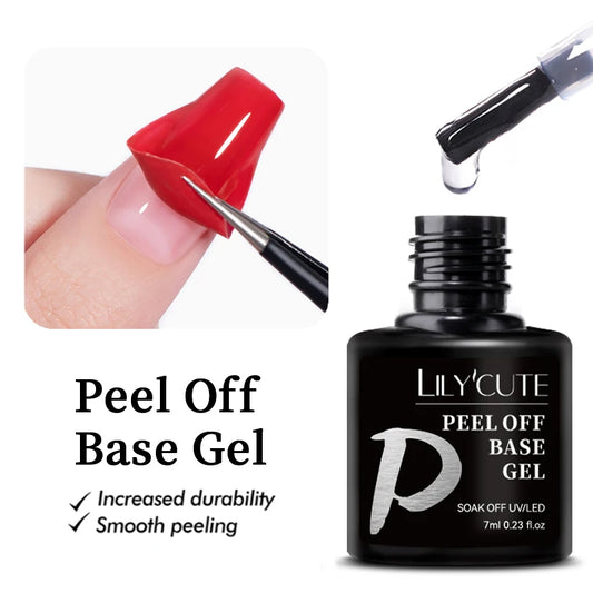 LILYCUTE 7ml Peel-Off Base Gel Nail Polish – Clear UV Gel