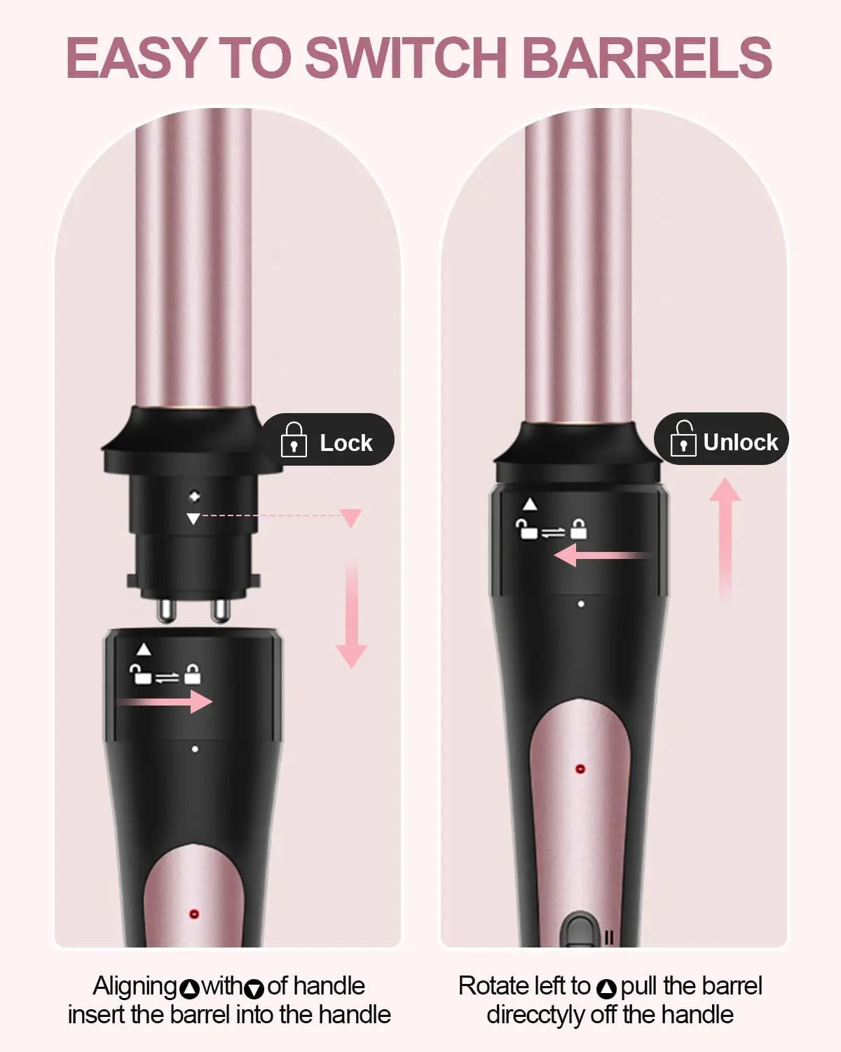 6-in-1 Curling Iron Wand Set with Thermal Brush & Ceramic Barrels