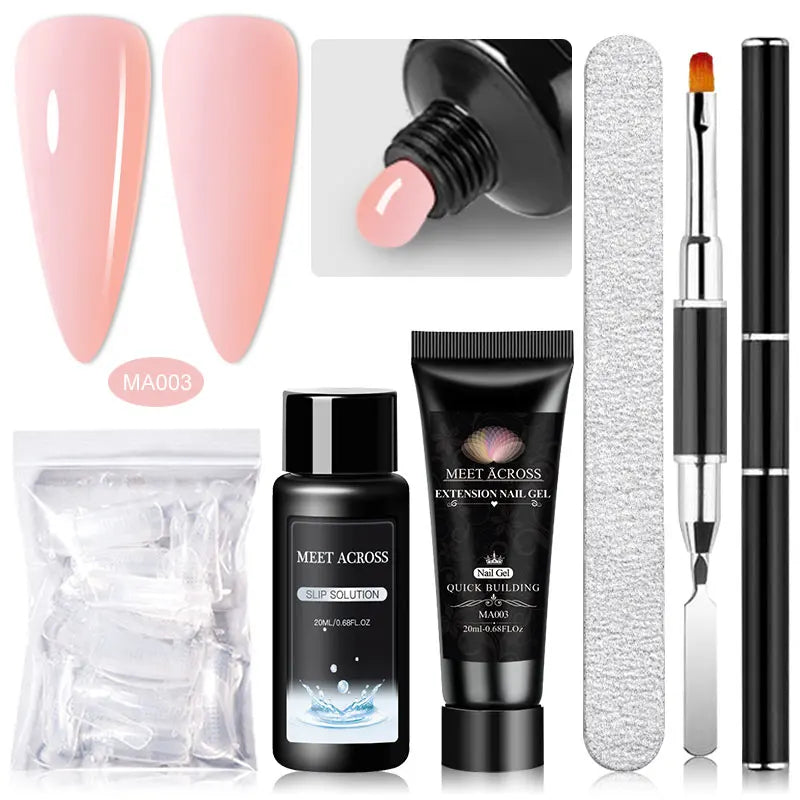 MEET ACROSS 5PCS/Set Nail Extension Gel Kit
