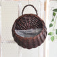 Garden Wall-mounted Flower Pot Handmade Hanging Rustic Flower Pot Basket Wicker Rattan Plant Basket Storage Container