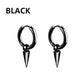 1 Pairs Punk Stainless Steel Stud Earrings Black Earrings Set For Men Women Vintage Hip Hop Piercing Ear Jewelry Accessories
