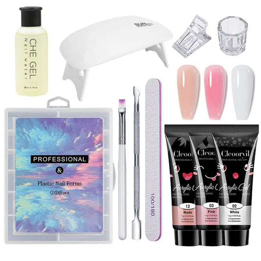 Poly Nail Extension Gel Kit Starter – Nude & Brown Series