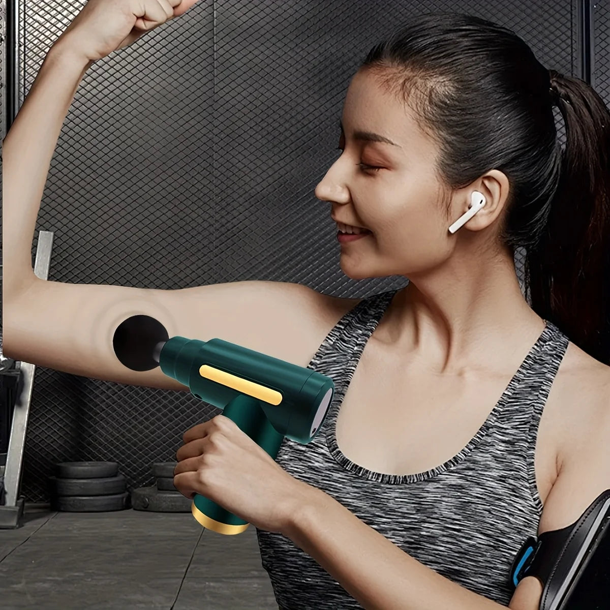 Portable digital fascia gun, convenient electric massager, LED display screen with six adjustable levels,silent and long-lasting