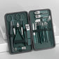 Green Stainless Steel Nail Cutter & Pedicure Scissors Set (7/13/24 pcs)