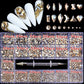 21-Grid Nail Art Rhinestone Set – Multi-Style Flat Bottom Glass Diamonds