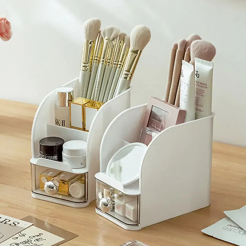 Makeup Organizer with Drawer, Cosmetic Desk Storage Box, Skincare Organizers for Dressing Table, Bathroom Counter Vanity Holder