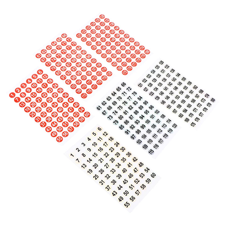 3 Sheets Number Sticker Set (1–180) – Holographic Nail Polish Labels