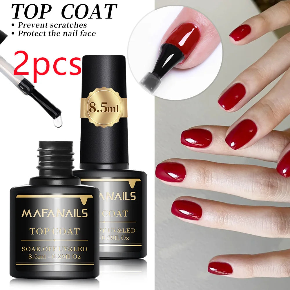 2PCS 8.5ml Base & Top Coat Gel Nail Polish Set