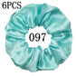 6pcs/lot Hair Scrunchies Bands Scrunchy Ties Ropes Ponytail Holder for Women or Girls Accessories Satin Headwear Solid 100 Color