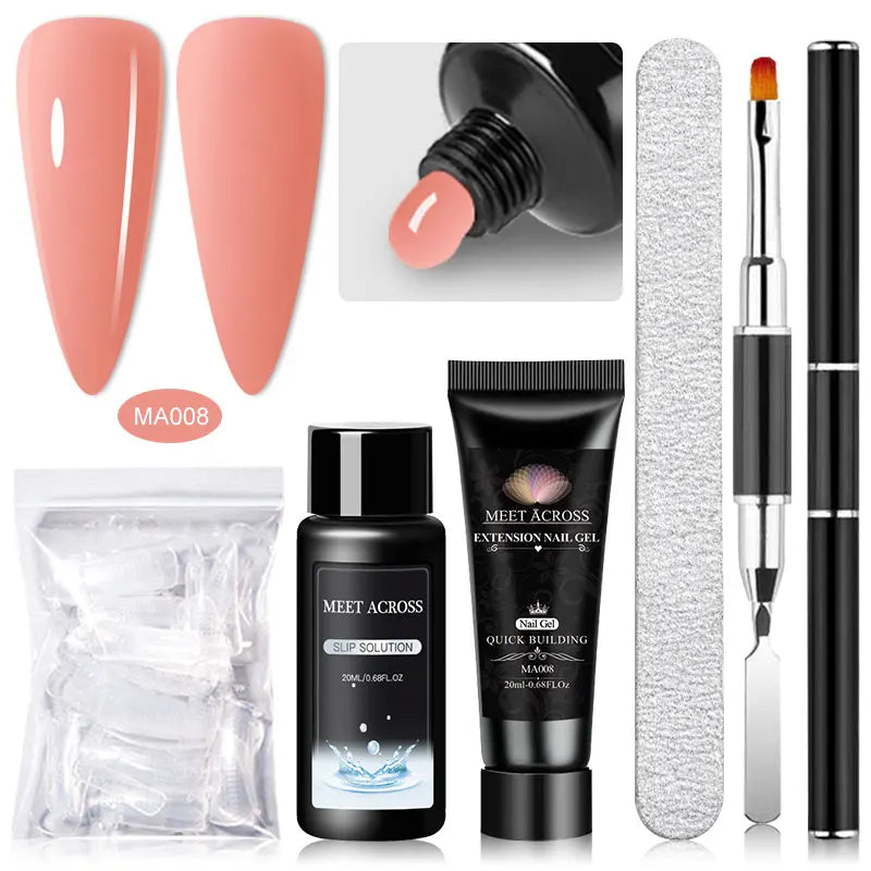 MEET ACROSS 5PCS/Set Nail Extension Gel Kit