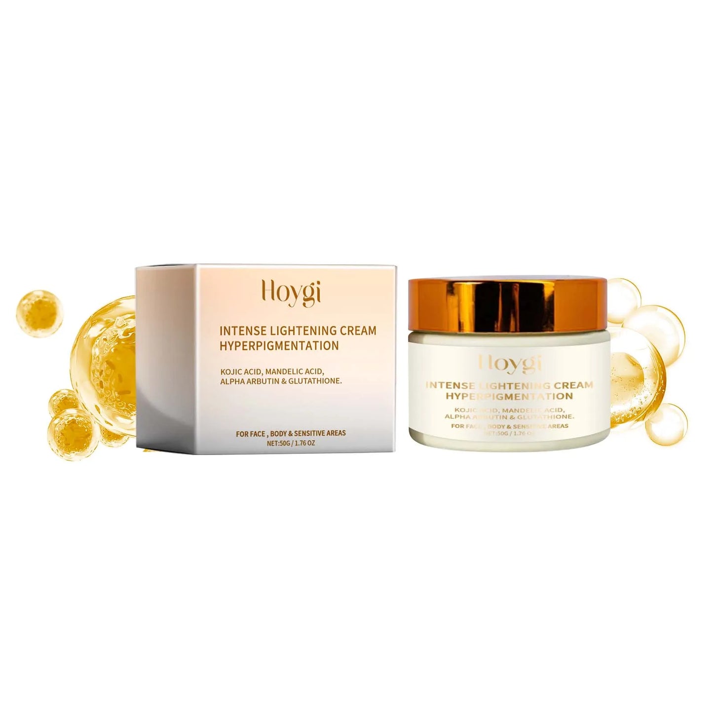 Hoygi Intense Lightening Cream for Face Body & Sensitive Areas Hydrating Firming Radiance Skin Care Moisturizing Cream