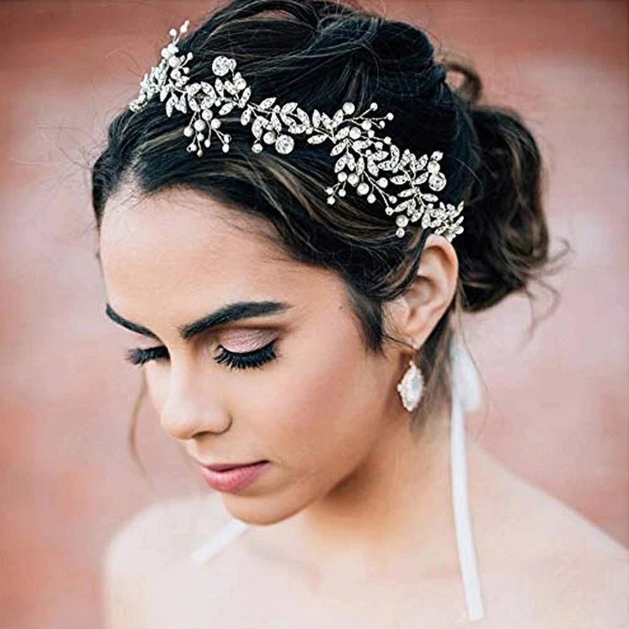 New Fashion Imitated Pearl Crowns Girls Bridal Wedding Headband Floral Flower Headband for Girls Adult Bohemian Hair accessories