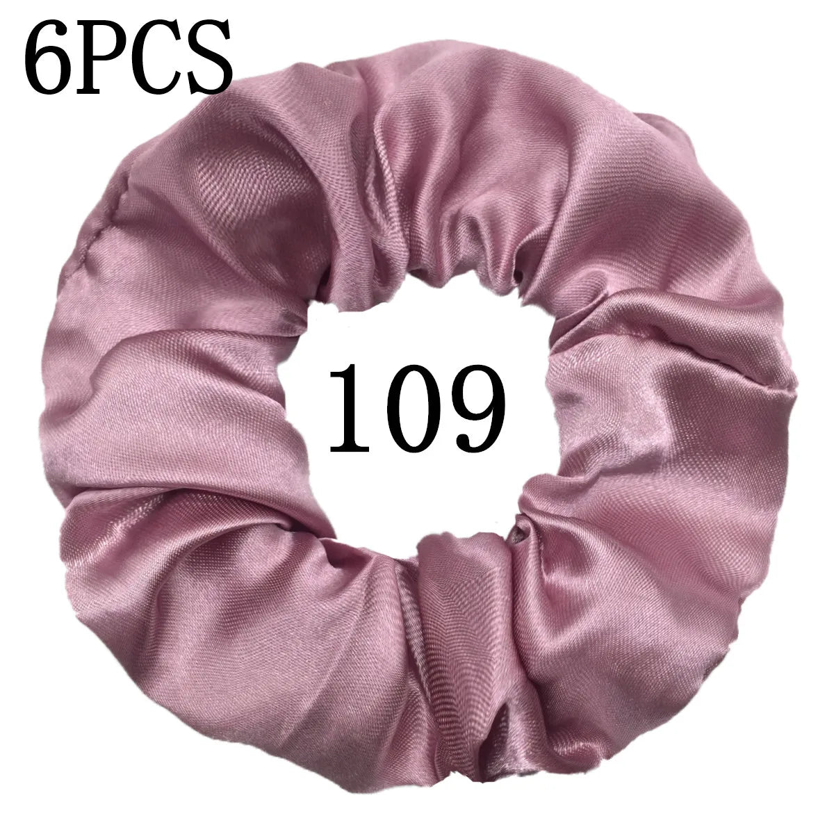 6pcs/lot Hair Scrunchies Bands Scrunchy Ties Ropes Ponytail Holder for Women or Girls Accessories Satin Headwear Solid 100 Color