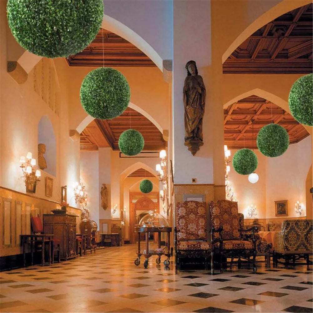 Eco-friendly Artificial Plant Ball Realistic Appearance Long-lasting Durability Indoor Or Outdoor Artificial Grass Dome Balls 18