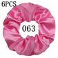 6pcs/lot Hair Scrunchies Bands Scrunchy Ties Ropes Ponytail Holder for Women or Girls Accessories Satin Headwear Solid 100 Color