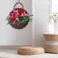 Garden Wall-mounted Flower Pot Handmade Hanging Rustic Flower Pot Basket Wicker Rattan Plant Basket Storage Container