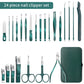 Green Stainless Steel Nail Cutter & Pedicure Scissors Set (7/13/24 pcs)