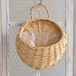 Garden Wall-mounted Flower Pot Handmade Hanging Rustic Flower Pot Basket Wicker Rattan Plant Basket Storage Container