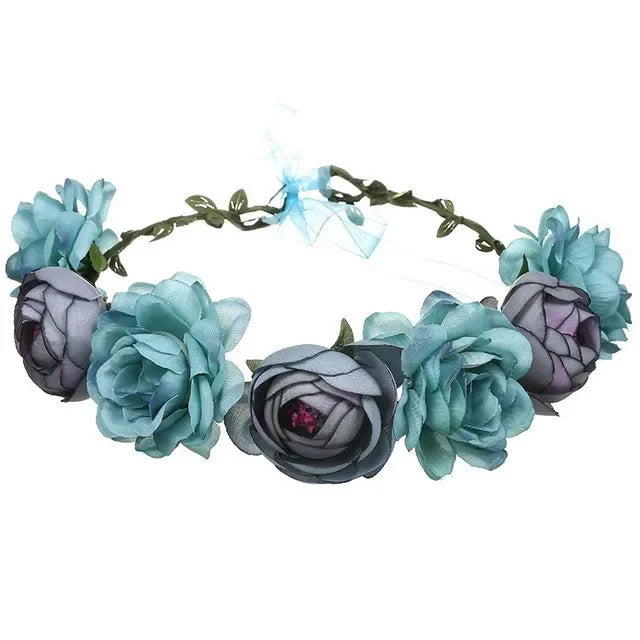 New Fashion Imitated Pearl Crowns Girls Bridal Wedding Headband Floral Flower Headband for Girls Adult Bohemian Hair accessories