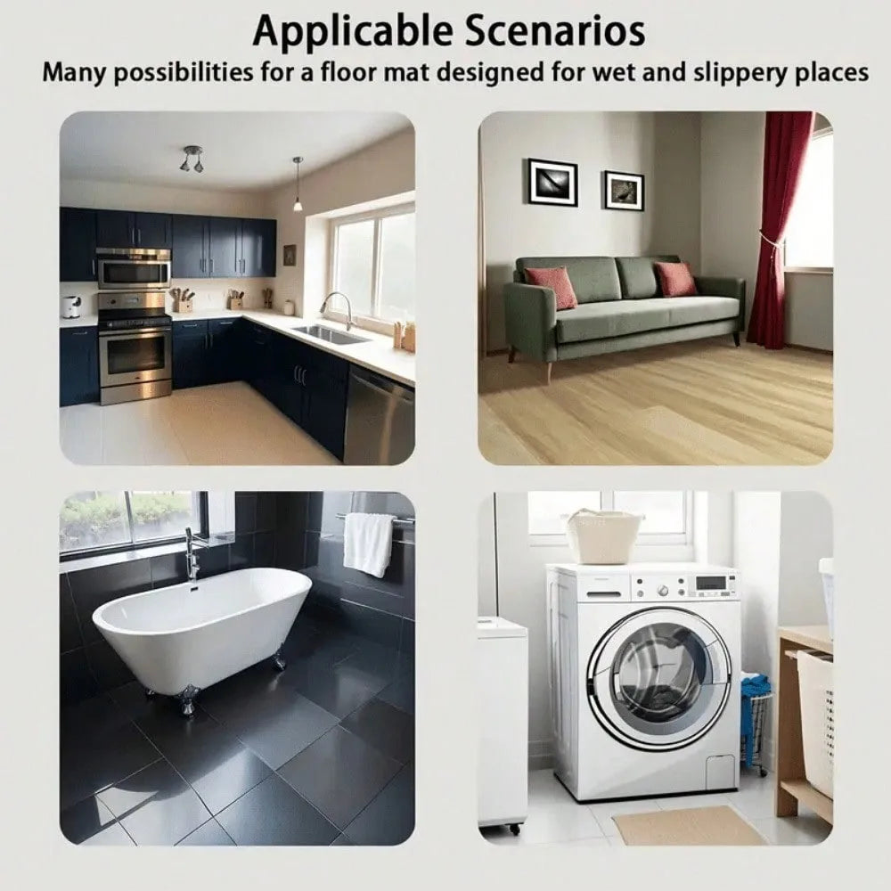 1pc Sweet Home Text Rubber Floor Mat Water-Absorbent Non-Slip Easy To Clean Floor Mat Bathroom Living Room Kitchen, Home Decor