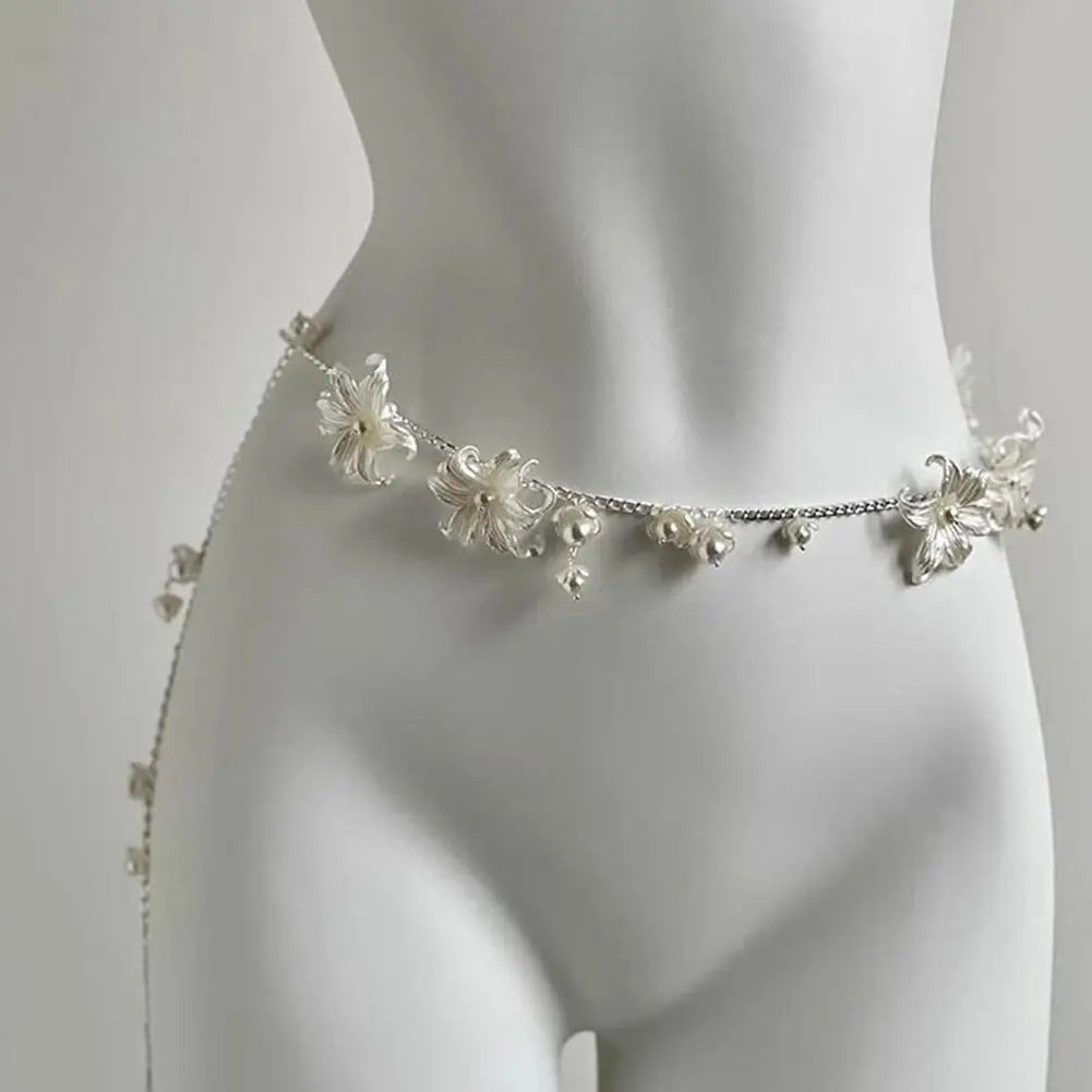 Fashion Y2K Retro Multilayer Pearl Waist Chain Belt For Women - Stylish Body Jewelry Accessories For Party & Casual Wear