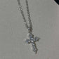 Shiny Crystal Cross Pendant Necklace for Women