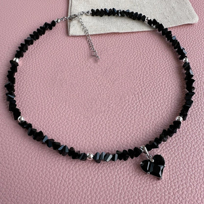 Fashion Vintage Sexy Zircon Heart Pendant Necklace For Women