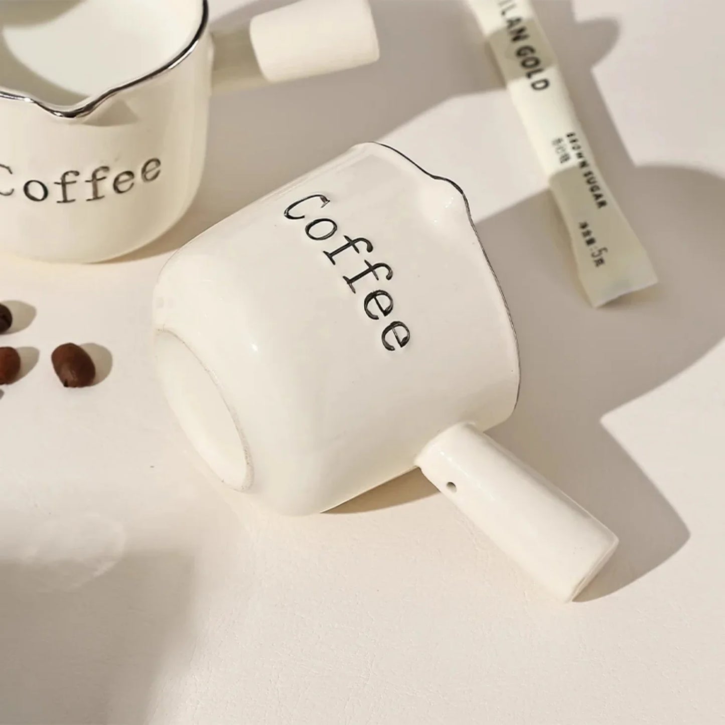 90ML Ceramics Coffee Cup With Handle Household Small Counting Cup Milk Coffe Tea Mug Espresso Cups Coffeeware Teaware